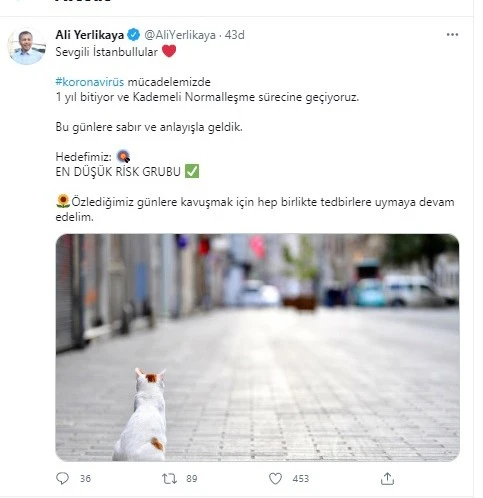 Vali Yerlikaya’dan normalleşme süreci paylaşımı